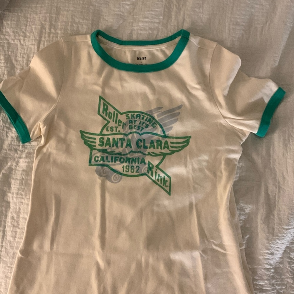 Anthropologie White Graphic Top